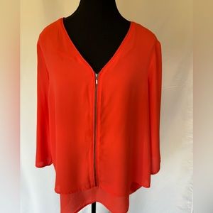 Reitmans red/orange blouse with zipper